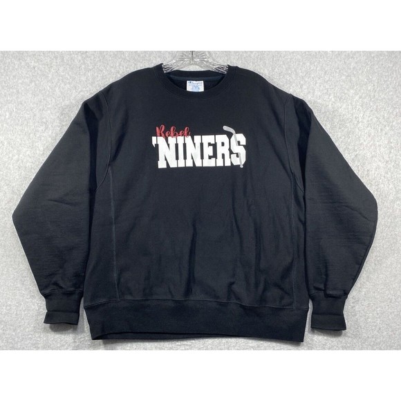 Vintage Champion Reverse Weave Niners Large Sweatshirt Black - Picture 3 of 12
